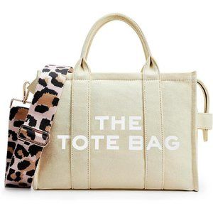 The Tote Bag for Women with Zipper,Large/Medium/Small Size,Canvas/PU leather/EVA